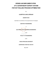 Design and implementation of a supervisory expert system for hot rolling process optimisation