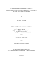 Water service provision in KwaZulu-Natal : stakeholders’ perceptions and experiences of water service delivery in KwaDukuza and Etete