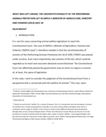 What was left unsaid : the unconstitutionality of the performing animals protection act in NSPCA V Minister of Agriculture, Forestry and Fisheries [2013] ZACC 26