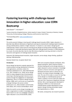 Fostering learning with challenge-based innovation in higher education: case CERN Bootcamp