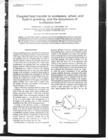 Coupled heat transfer to workpiece, wheel and fluid in grinding, and the occurrence of workpiece burn