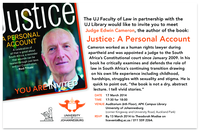 Book discussion: Justice: a personal account by Judge Edwin Cameron