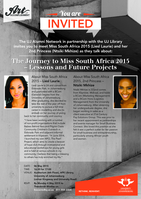 Motivational Talk: The Journey to Miss South Africa 2015 by Liesl Laurie (crowned) and Ntsiki Mkhize (Second Princess) (both UJ Alumni)