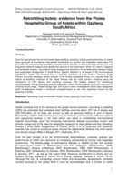 Retrofitting hotels: evidence from the Protea Hospitality Group of hotels within Gauteng, South Africa