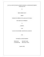 An evaluation of the engagement decision as exercised by medium audit practice