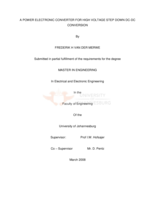 A power electronic converter for high voltage step down DC-DC conversion
