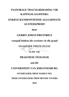 Pastorale traumaberading vir kapingslagoffers: enkele Randfonteinse AGS-lidmate as steekproef