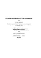 Self-efficacy as mediating factor in the stress response