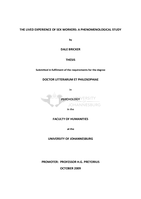 The lived experience of sex workers : a phenomenological study