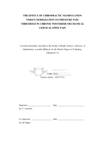 The effect of chiropractic manipulation versus mobilisation on pressure pain threshold in chronic posterior mechanical cervical spine pain