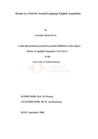 Drama as a tool for second language English acquisition