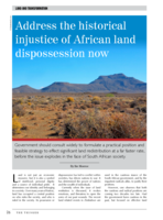 Address the historical injustice of African land dispossession now