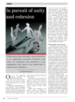 In pursuit of unity and cohesion