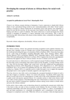 Developing the concept of ubuntu as African theory for social work practice