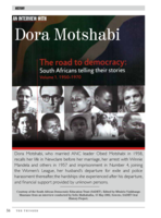 An interview with Dora Motshabi : the road to democracy : South Africans telling their stories : Volume 1, 1950-1970
