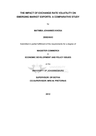 The impact of exchange rate volatility on emerging market exports : a comparative study