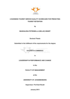 A business tourist service quality scorecard for predicting tourist retention