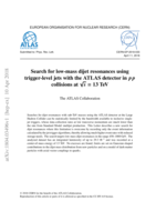 Search for low-mass dijet resonances using trigger-level jets with the ATLAS detector in p p collisions at √s = 13 TeV