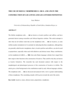 The use of isizulu morphemes e- or o- and -ini in the construction of locatives and locativised infinitives