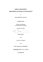 African philosophy : from drums and masks to rationality