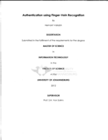 Authentication using finger-vein recognition