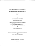 Security for e-commerce with specific reference to SAP