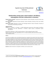 Relationships among senior school students’ self-efficacy, metacognition and their achievement in chemistry