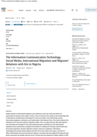 The information communication technology, social media, international migration and migrants’ relations with Kin in Nigeria