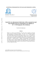 Search for new phenomena in final states with an energetic jet and large missing transverse momentum in pp collisions at √s = 13 TeV using the ATLAS detector