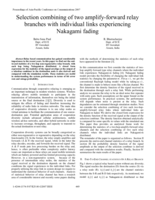 Selection combining of two amplify-forward relaybranches with individual links experiencingNakagami fading
