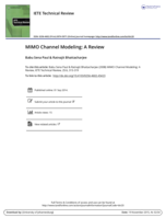 MIMO Channel Modeling: A Review