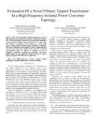 Evaluation of a novel primary tapped transformer in a high frequency isolated power converter topology