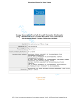 Energy generation from full strength domestic wastewater using a sandwich dual chamber microbial fuel cell with an uncatalyzed mesh current collector cathode