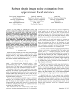 Robust single image noise estimation from approximate local statistics