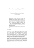 Wireless sensor node mobility and its effect on transmission reliability
