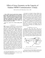 Effect of array geometry on the capacity of outdoor MIMO communication