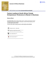 Factors Leading to South African Female Entrepreneurs' Endurance to Remain in Business