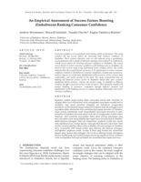 An Empirical Assessment of Success Factors Boosting Zimbabwean Banking Consumer Confidence A B S T R A C T