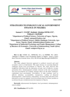 STRATEGIES TO ENHANCE LOCAL GOVERNMENT FINANCE IN NIGERIA