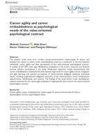 Career agility and career embeddedness as psychological needs of the value-oriented psychological contract