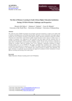 The Role of Distance Learning in South African Higher Education Institutions During COVID-19 Period: Challenges and Perspectives