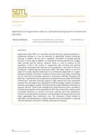 Applications of augmented reality as a blended learning tool for architectural education