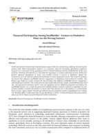 Financial Participation Among Smallholder -Farmers in Zimbabwe: What Are the Driving Factors?