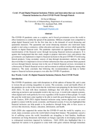 Covid -19 and Digital Financial Inclusion: Policies and Innovation that can Accelerate Financial Inclusion in a Post-COVID World Through Fintech