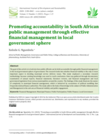 Promoting accountability in South African public management through effective financial management in local government sphere