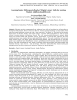 Assessing Gender Differences in Teachers' Digital Literacy Skills for Assisting Students with Functional Diversity