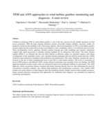 FEM and ANN approaches to wind turbine gearbox monitoring and diagnosis-A mini review