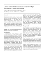 Critical factors for the successful adoption of Agile processes in a South African bank
