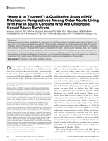 “Keep It to Yourself”: A Qualitative Study of HIV Disclosure Perspectives Among Older Adults Living With HIV in South Carolina Who Are Childhood Sexual Abuse Survivors