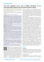 The cycle ergometer test is not a reliable alternative to the countermovement jump in the assessment of power output